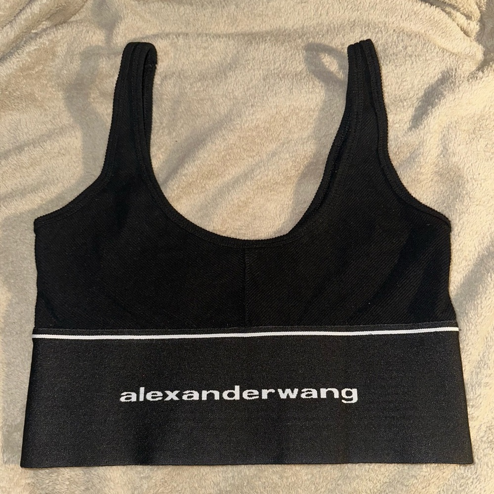 Black ribbed Alexander Wang jersey bra